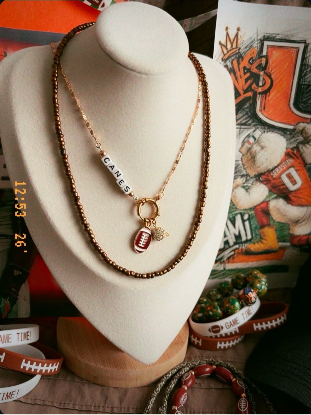 Game Day Miami Hurricanes Necklaces Set.